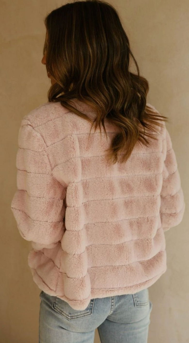 Isabella | Women's Cropped Open-Front Faux Fur Jacket