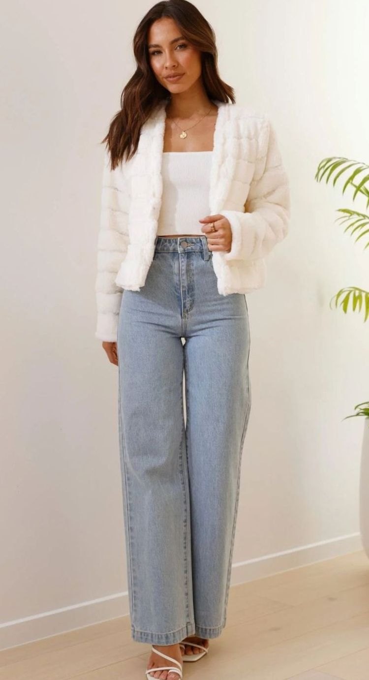 Isabella | Women's Cropped Open-Front Faux Fur Jacket