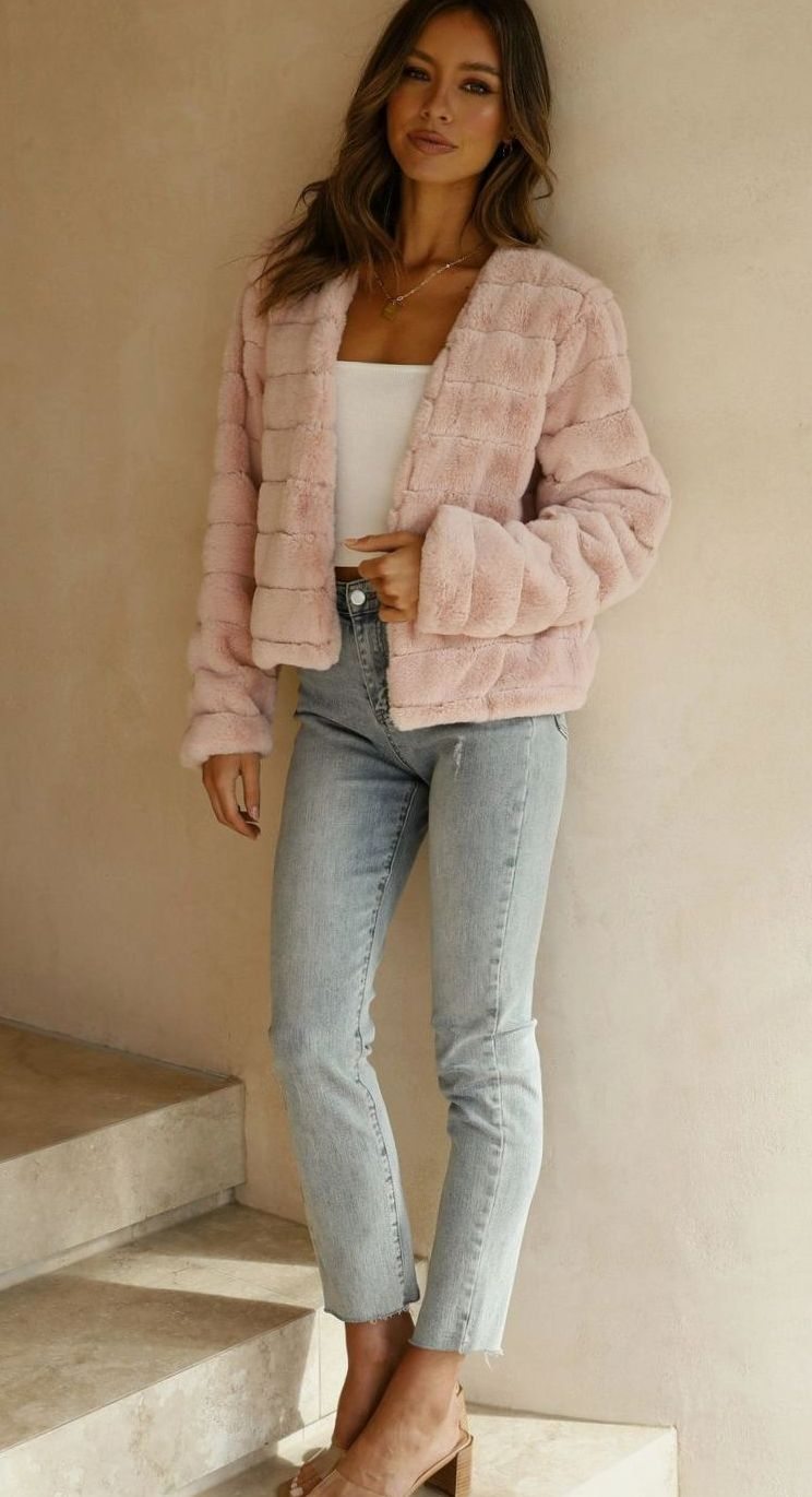 Isabella | Women's Cropped Open-Front Faux Fur Jacket