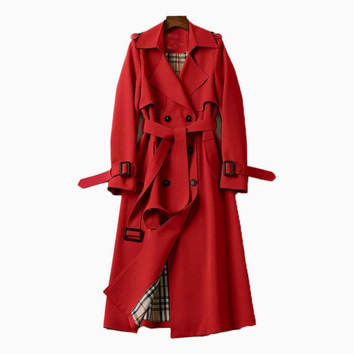Emma | Women's Double-Breasted Belted Longline Trench Coat