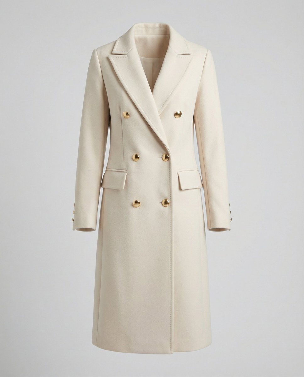 Ella | Women's Double-Breasted Long Polyester Overcoat