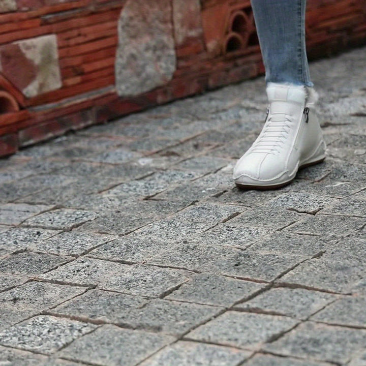 Ava | Women's Faux-Fur Lined Lace-Up Winter Ankle Boots Wide Toe Box