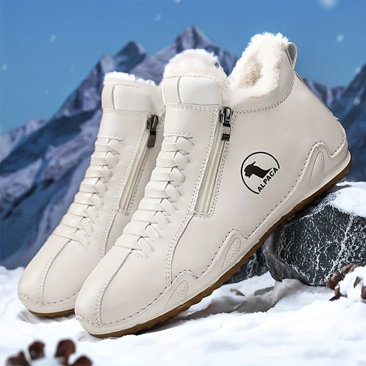Ava | Women's Faux-Fur Lined Lace-Up Winter Ankle Boots Wide Toe Box