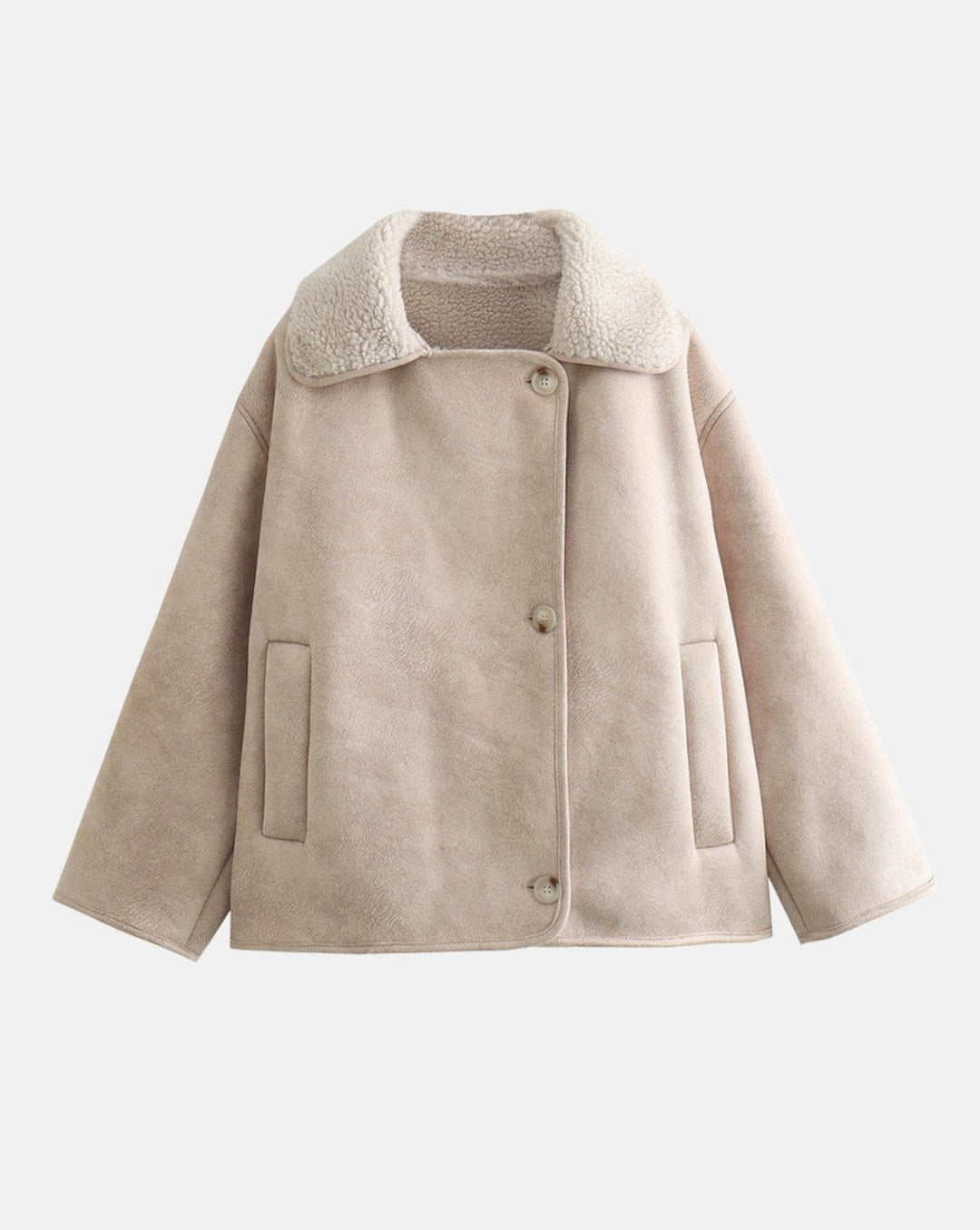Amelia | Women's Faux Suede Sherpa-Lined Oversized Moto Jacket