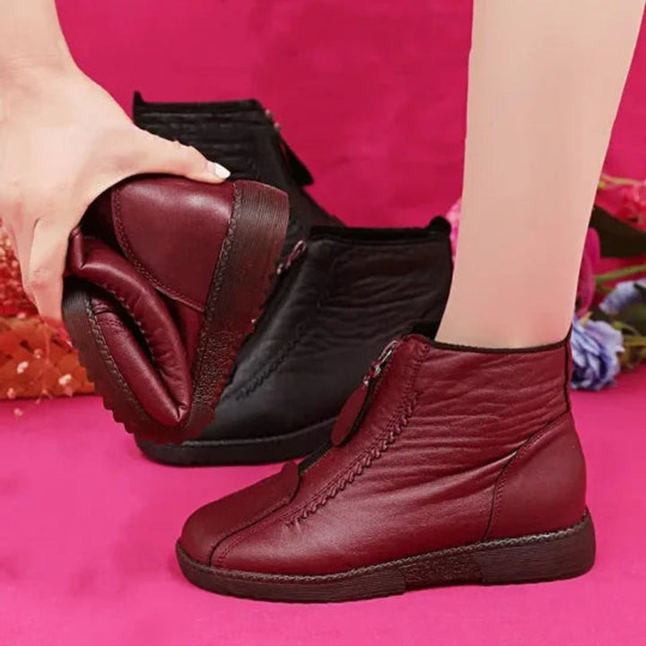 Ava | Women's Fleece-Lined Non-Slip Leather Ankle Boots
