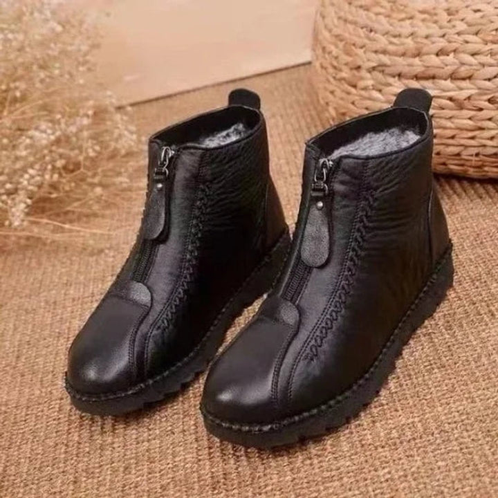 Ava | Women's Fleece-Lined Non-Slip Leather Ankle Boots