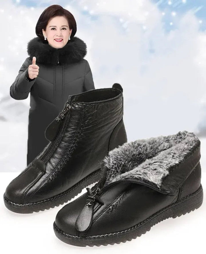 Ava | Women's Fleece-Lined Non-Slip Leather Ankle Boots