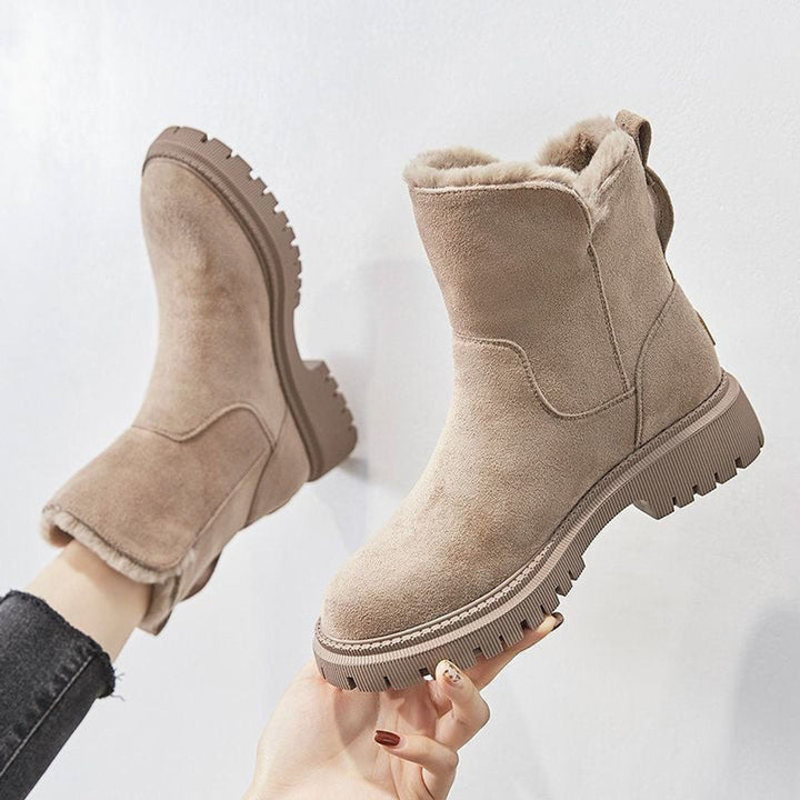 Sophia | Women's Fleece-Lined Suede Slip-On Ankle Boots
