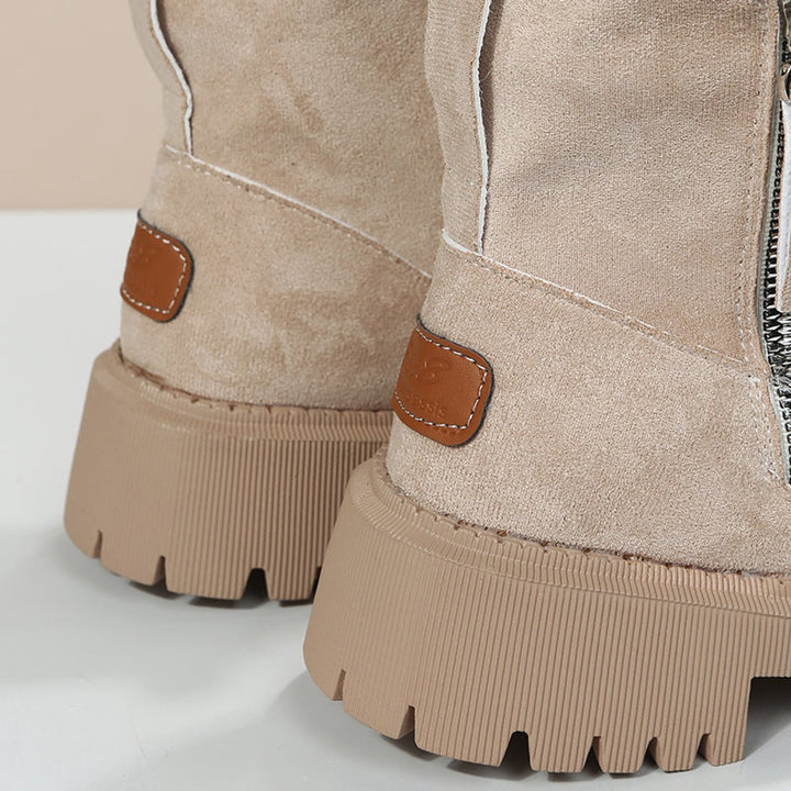 Sophia | Women's Fleece-Lined Suede Slip-On Ankle Boots