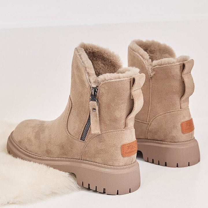 Sophia | Women's Fleece-Lined Suede Slip-On Ankle Boots