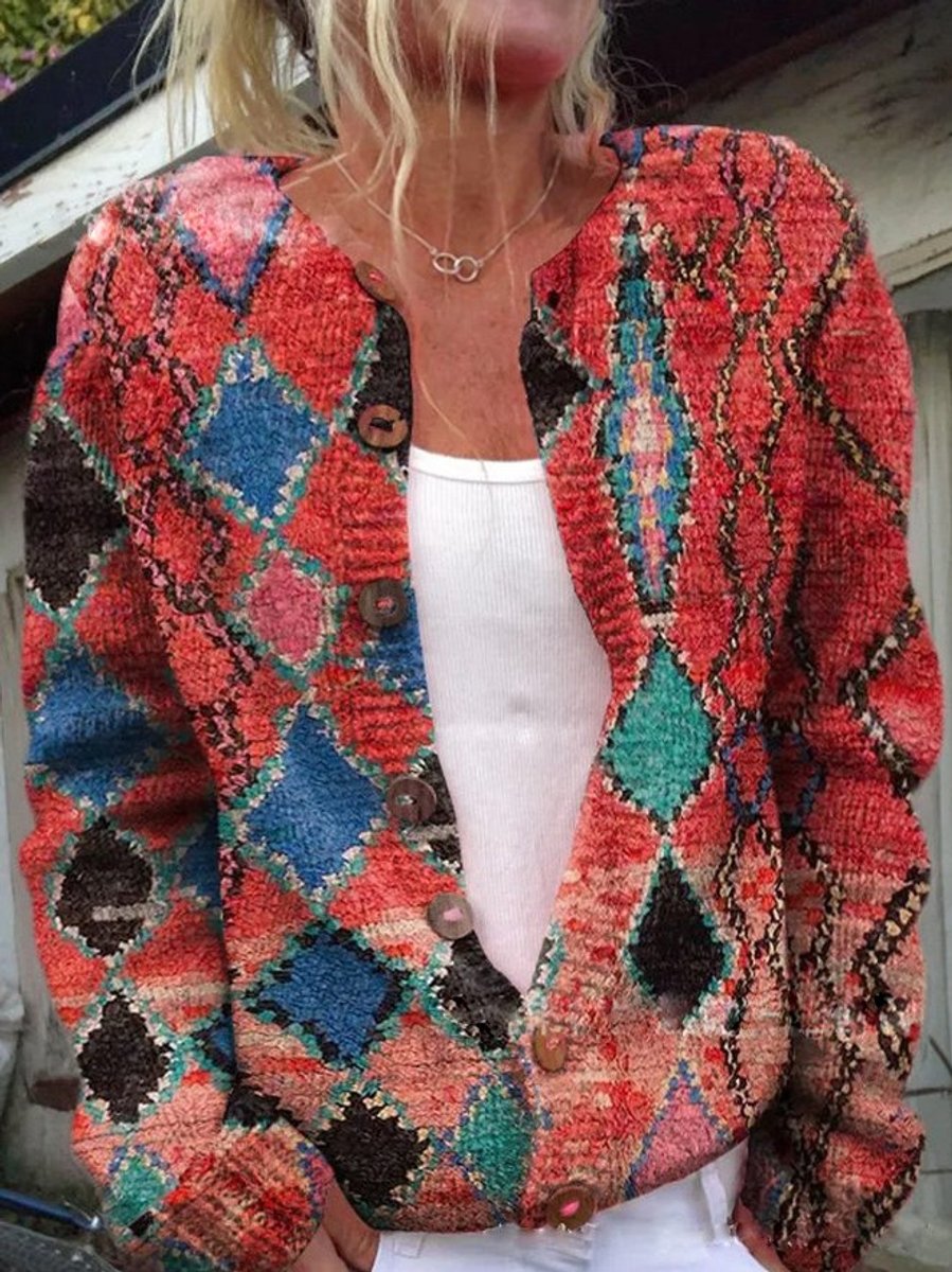 Mia | Women's Floral Embroidered Button-Front Knit Cardigan