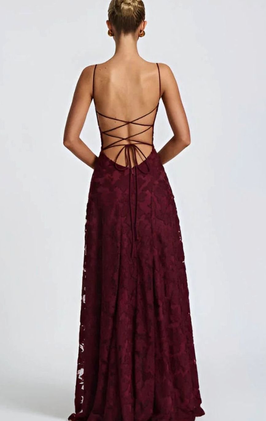 Riley | Women's Floral Spaghetti-Strap A-Line Pink Maxi Dress