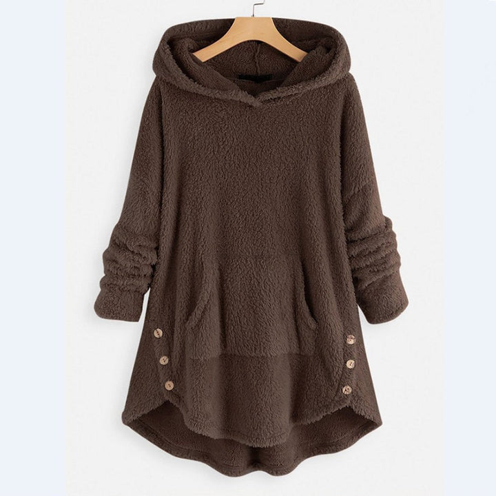 Charlotte | Women's Fluffy Plush Zip-Up Cat Print Hooded Sweater