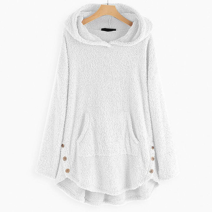 Charlotte | Women's Fluffy Plush Zip-Up Cat Print Hooded Sweater