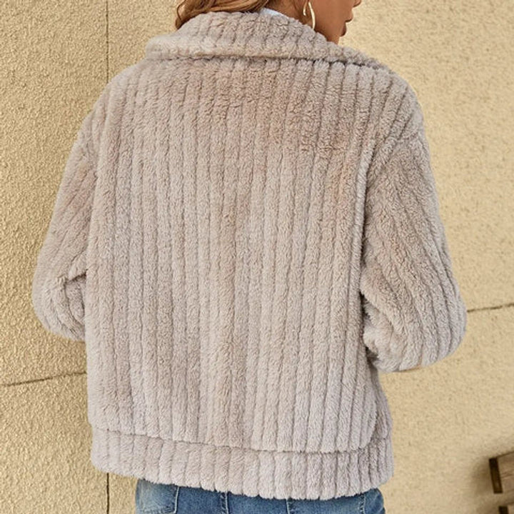 Aria | Women's Fluffy Zip-Up Quilted Jacket Oversized Fleece Coat