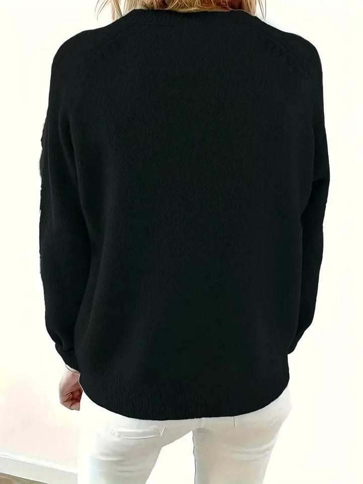 Sophia | Women's Half-Button V-Neck Pullover Knit Sweater