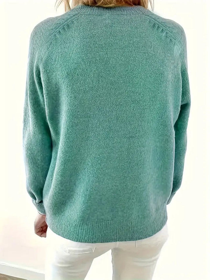 Sophia | Women's Half-Button V-Neck Pullover Knit Sweater