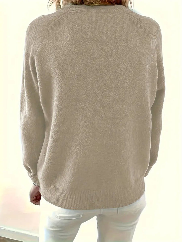 Sophia | Women's Half-Button V-Neck Pullover Knit Sweater