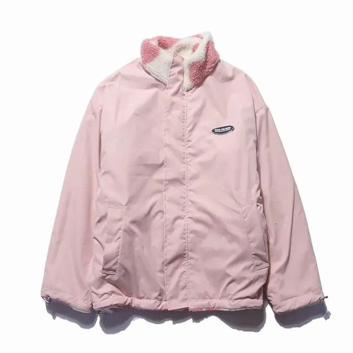 Zoey | Women's Heart-Print Sherpa Zip-Up Fleece Jacket