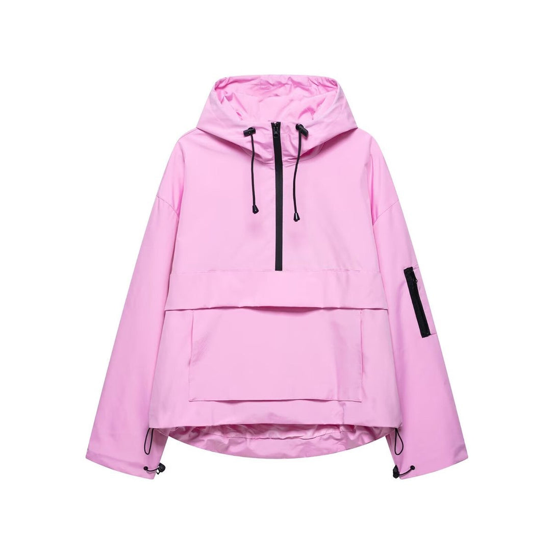 Harper | Women's Hooded Anorak Pullover Quilted Jacket Half-Zip Windproof
