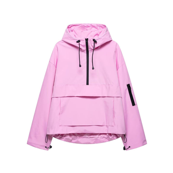Harper | Women's Hooded Anorak Pullover Quilted Jacket Half-Zip Windproof