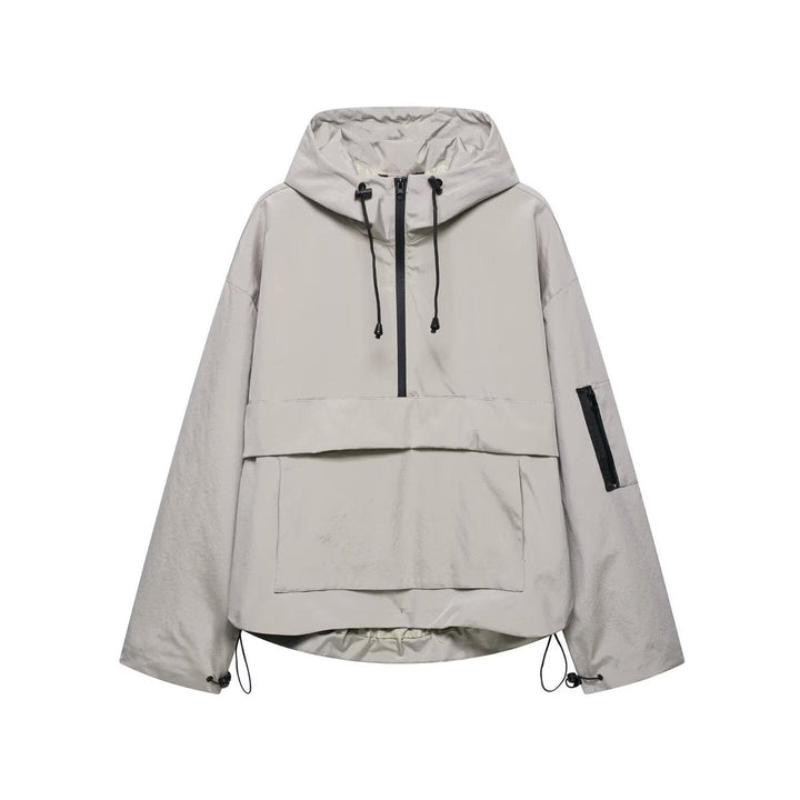 Harper | Women's Hooded Anorak Pullover Quilted Jacket Half-Zip Windproof