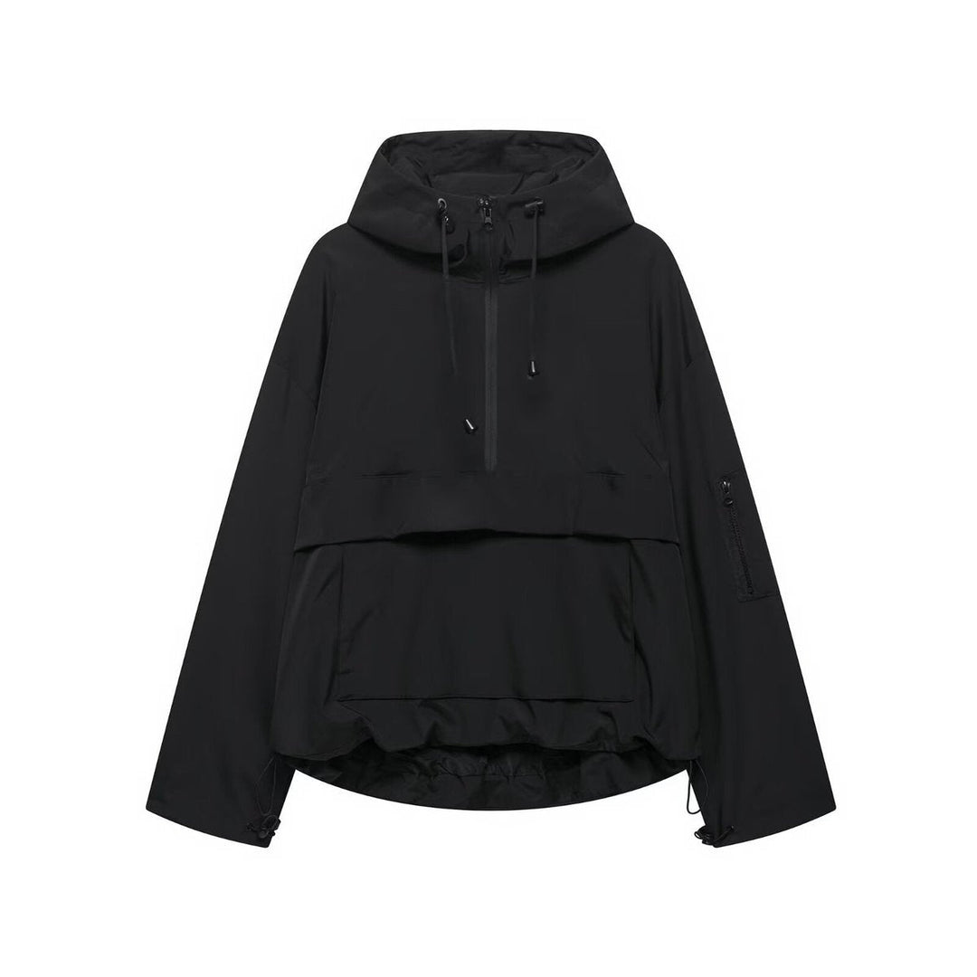 Harper | Women's Hooded Anorak Pullover Quilted Jacket Half-Zip Windproof