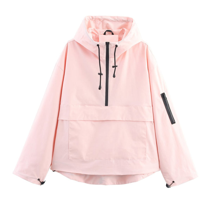 Harper | Women's Hooded Anorak Pullover Quilted Jacket Half-Zip Windproof