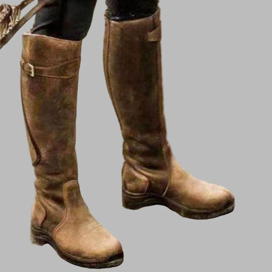 Sophia | Women's Knee-High Orthopaedic Buckle Leather Boots