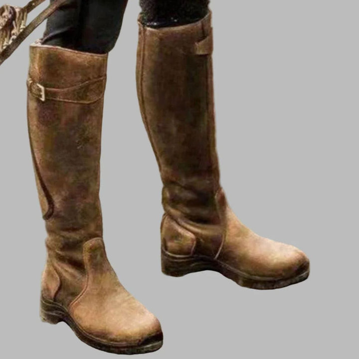 Sophia | Women's Knee-High Orthopaedic Buckle Leather Boots