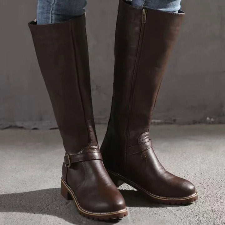 Nora | Women's Knee-High Orthopedic Buckle Leather Boots
