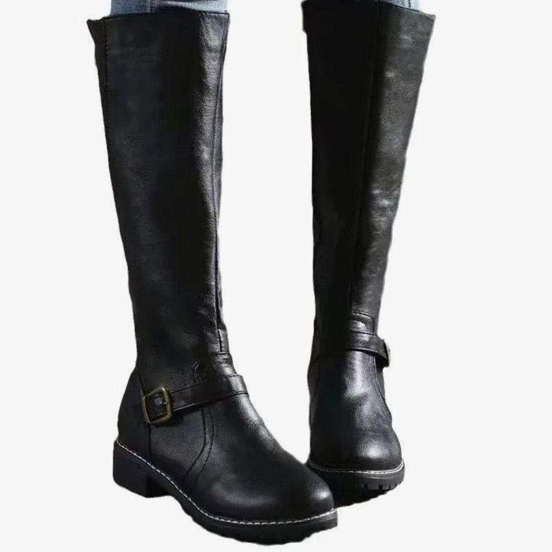 Nora | Women's Knee-High Orthopedic Buckle Leather Boots