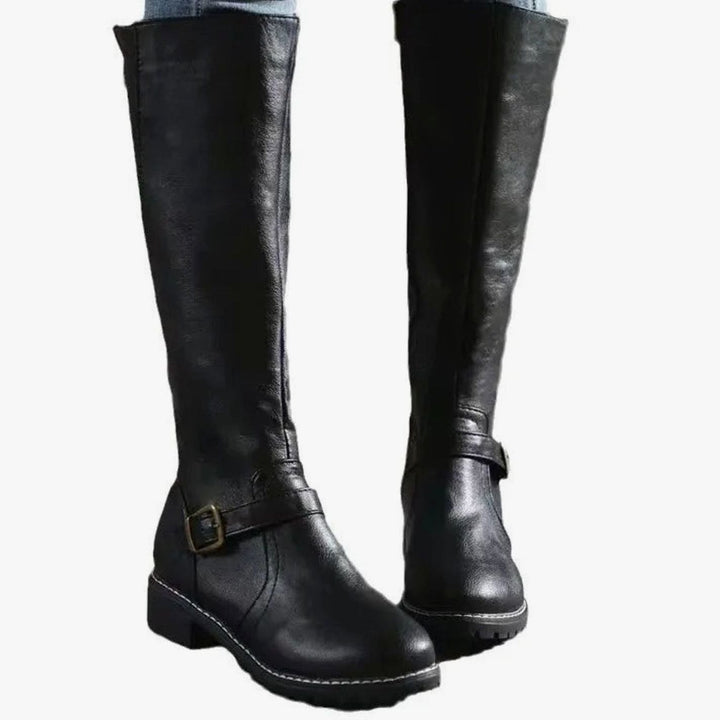 Nora | Women's Knee-High Orthopedic Buckle Leather Boots