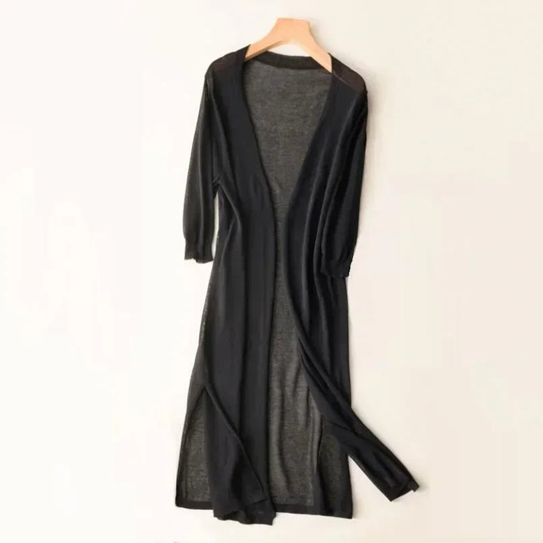 Isabella | Women's Lightweight Open-Front Long Knit Cardigan
