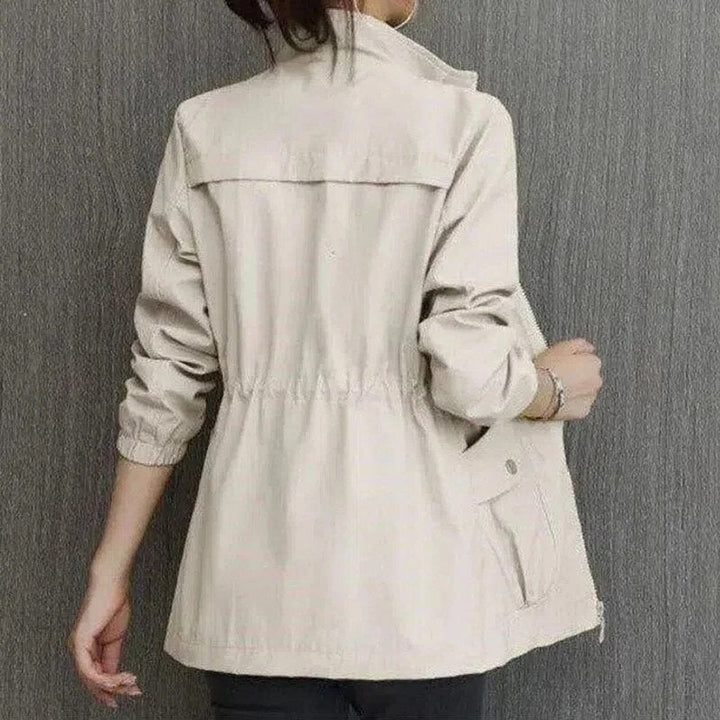 Amelia | Women's Lightweight Zip-Up Drawstring Transitional Bomber Jacket