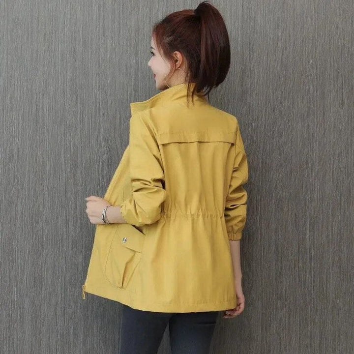 Amelia | Women's Lightweight Zip-Up Drawstring Transitional Bomber Jacket