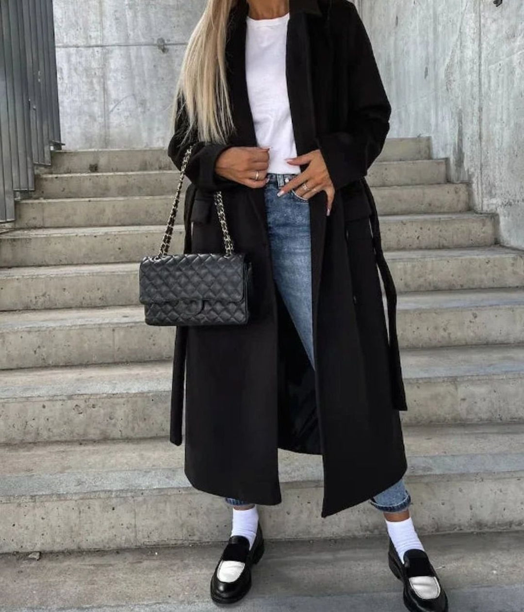 Olivia | Women's Long Lapel Double-Button Front Coat