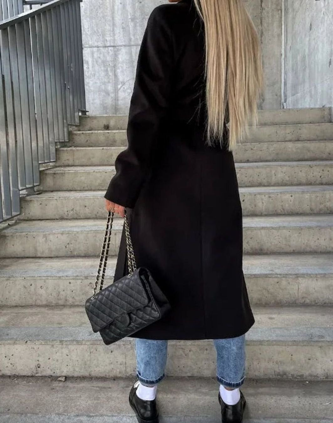 Olivia | Women's Long Lapel Double-Button Front Coat