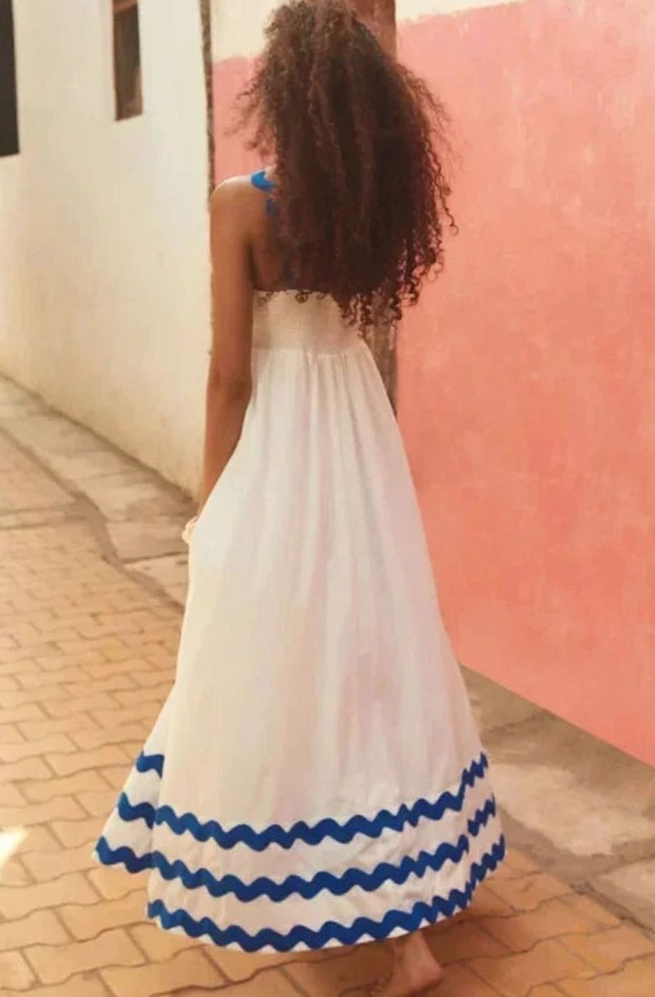 Mia | Women's Long Sleeveless Maxi Sundress Scalloped Wavy Hem