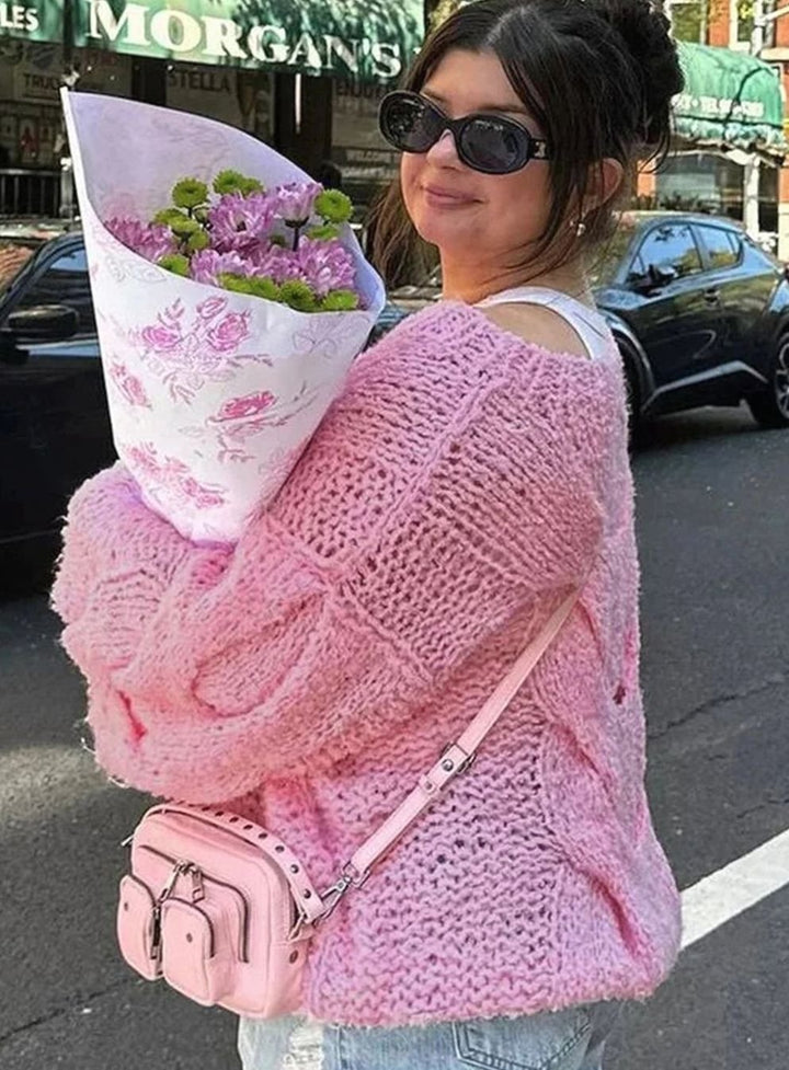 Ella | Women's Loose Knit Sweater Off-Shoulder Relaxed Pullover