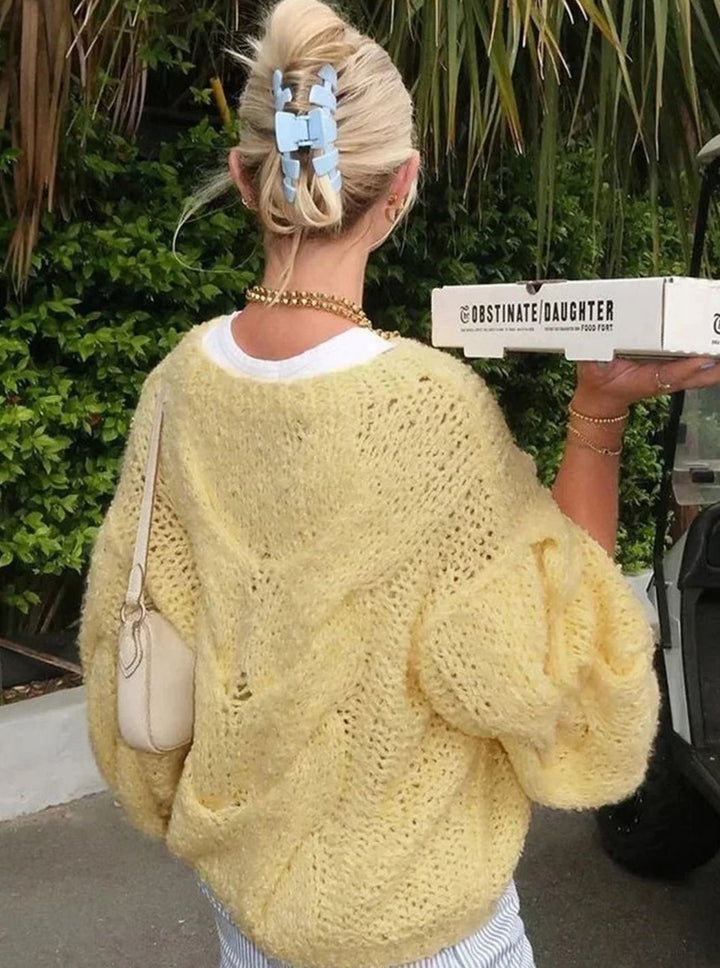 Ella | Women's Loose Knit Sweater Off-Shoulder Relaxed Pullover