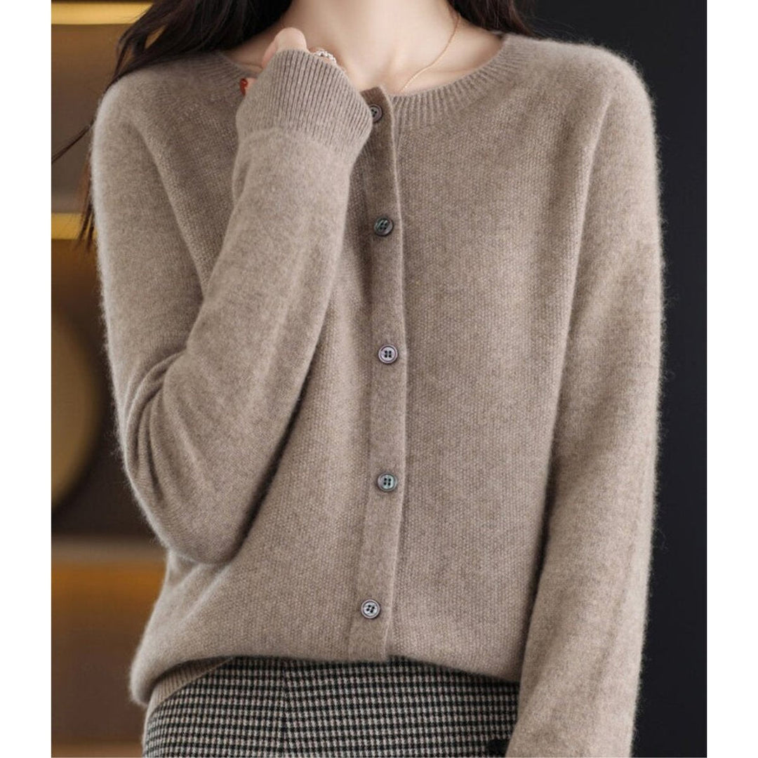 Mia | Women's Merino Button-Front Knit Cardigan Sweater