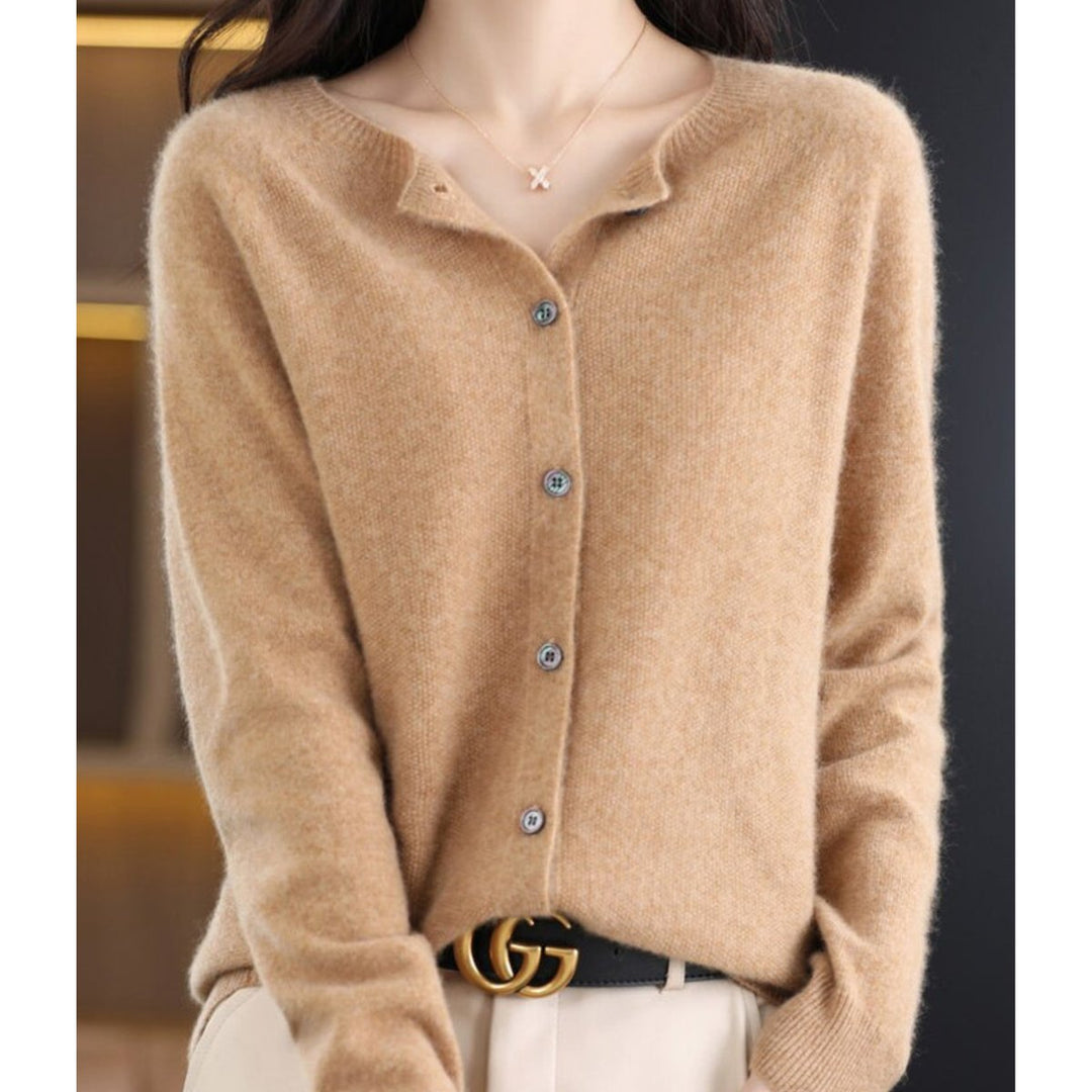 Mia | Women's Merino Button-Front Knit Cardigan Sweater