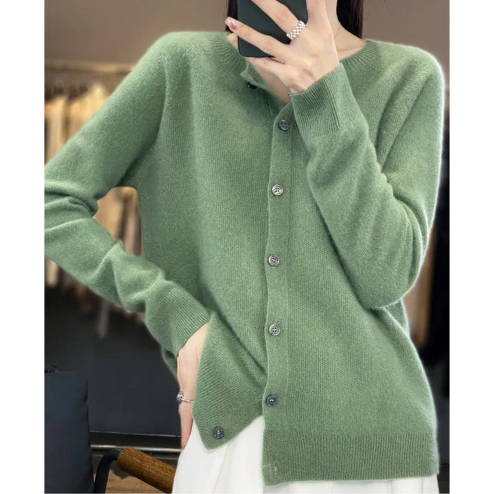 Mia | Women's Merino Button-Front Knit Cardigan Sweater