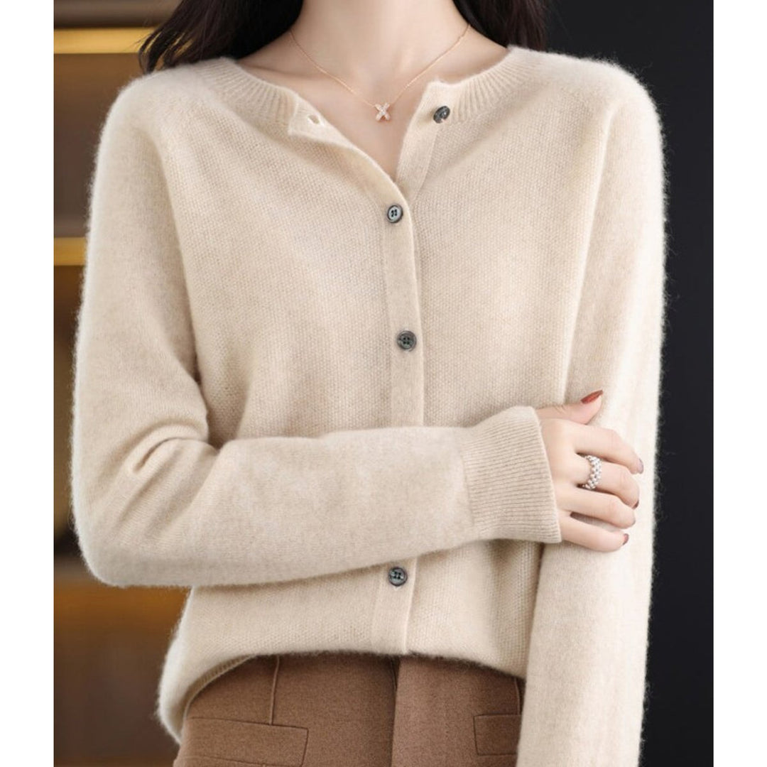 Mia | Women's Merino Button-Front Knit Cardigan Sweater