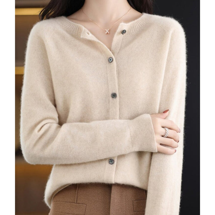 Mia | Women's Merino Button-Front Knit Cardigan Sweater