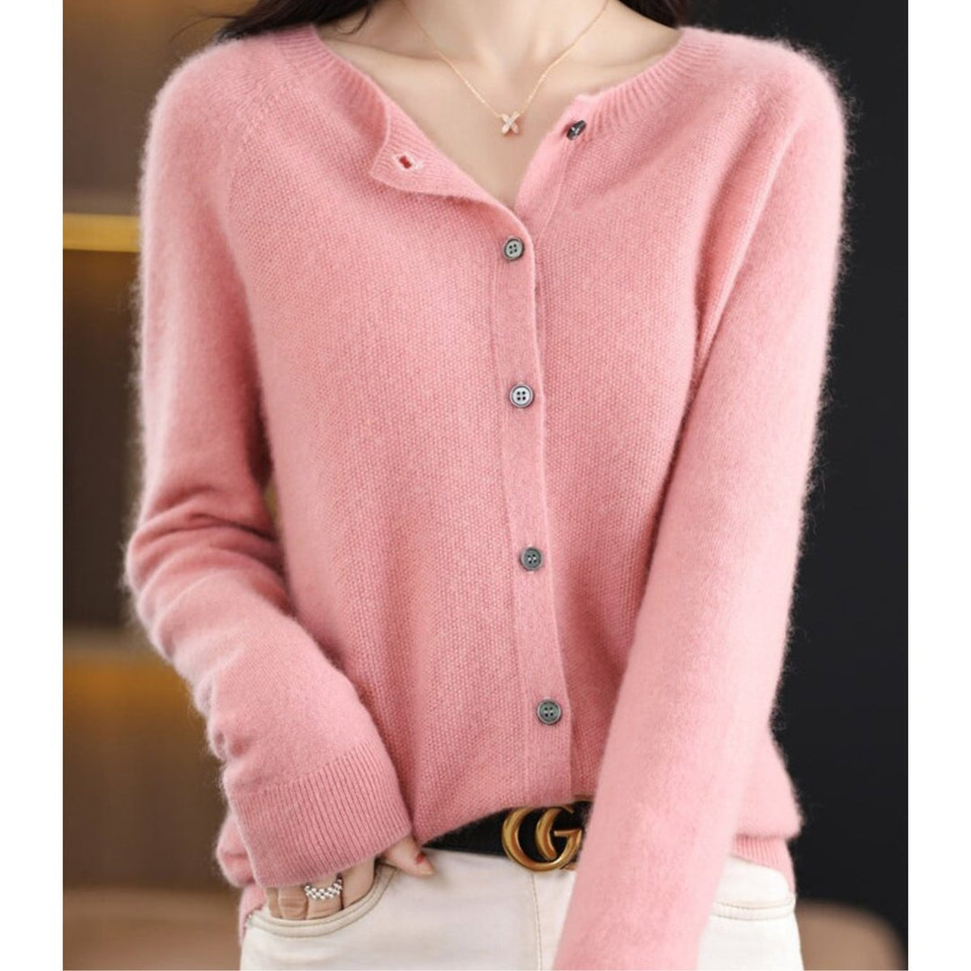 Mia | Women's Merino Button-Front Knit Cardigan Sweater
