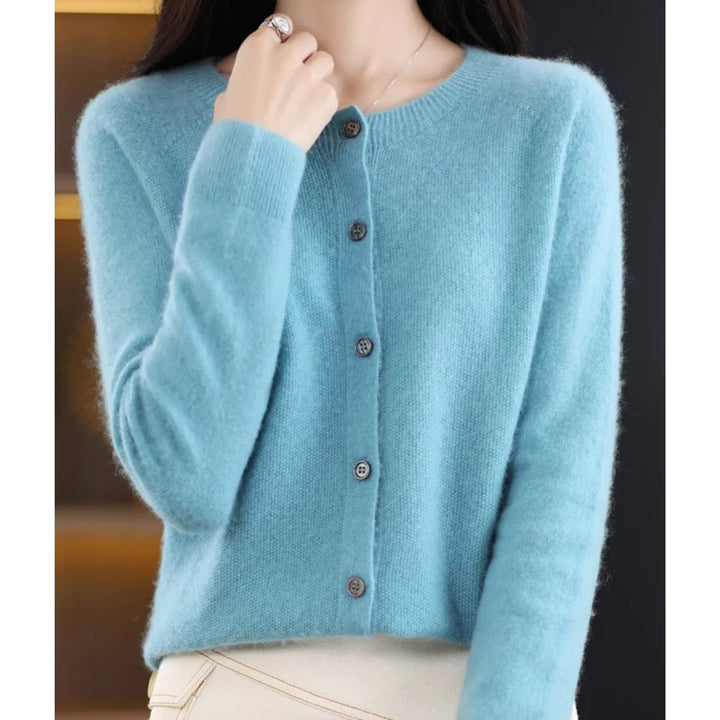 Mia | Women's Merino Button-Front Knit Cardigan Sweater