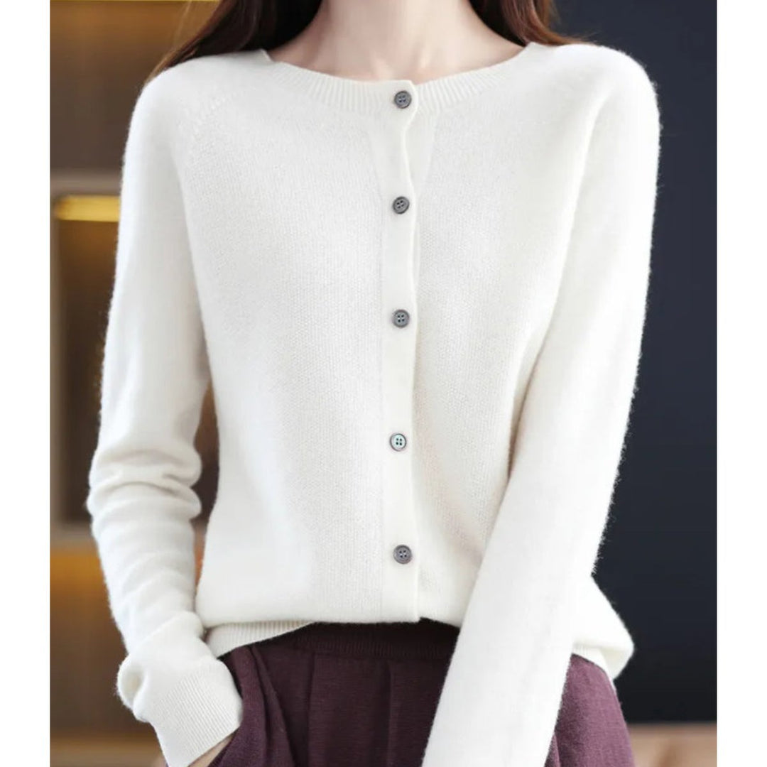 Mia | Women's Merino Button-Front Knit Cardigan Sweater