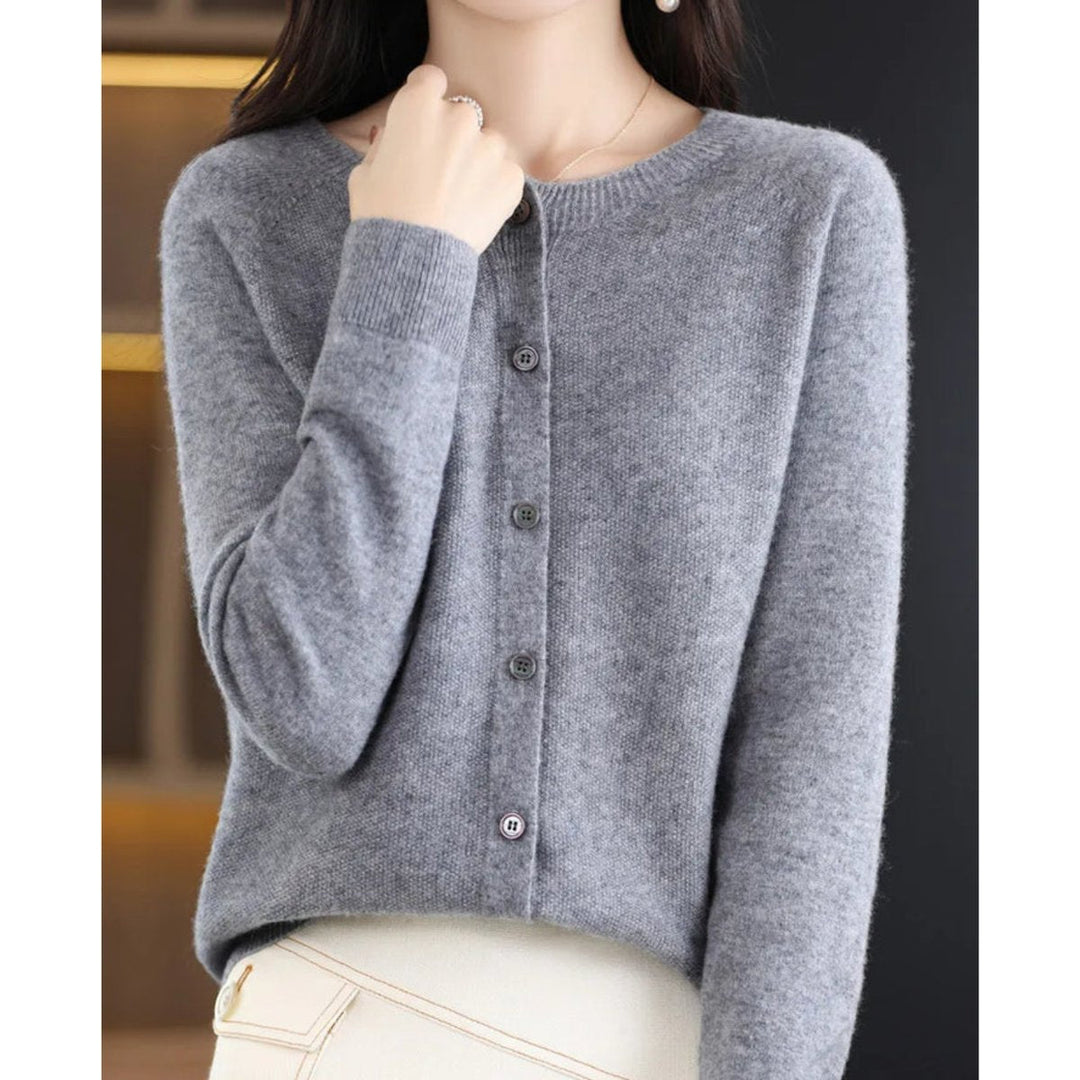 Mia | Women's Merino Button-Front Knit Cardigan Sweater